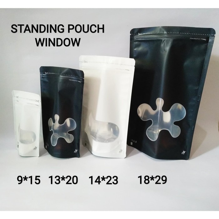 Standing Pouch Window Transmetz 18x29 Kpack/ Plastik Pouch/ Plastik Klip/ Plastik Kemasan