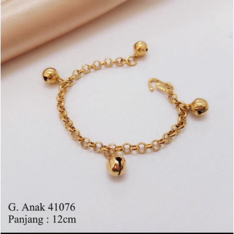 gelang bayi / anak / gelang rantai holo 4 krincing