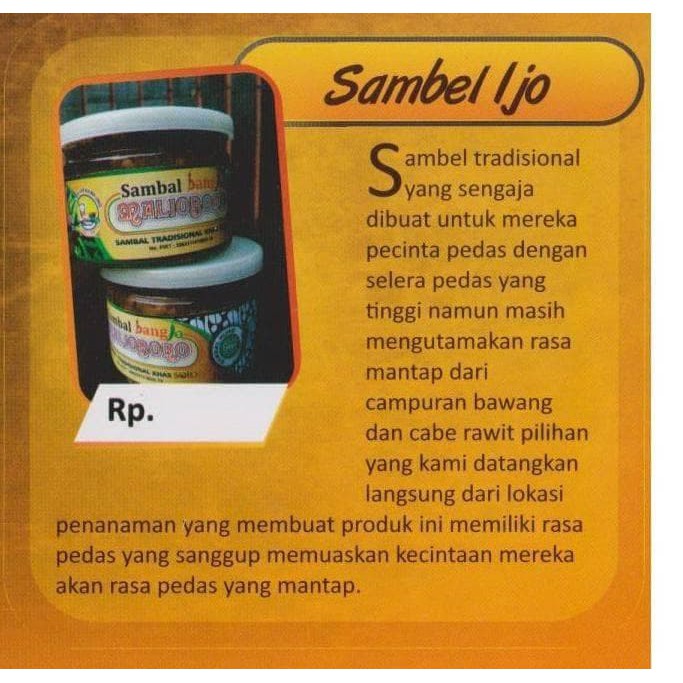 

sambel ijo "bangjo" malioboro DA45