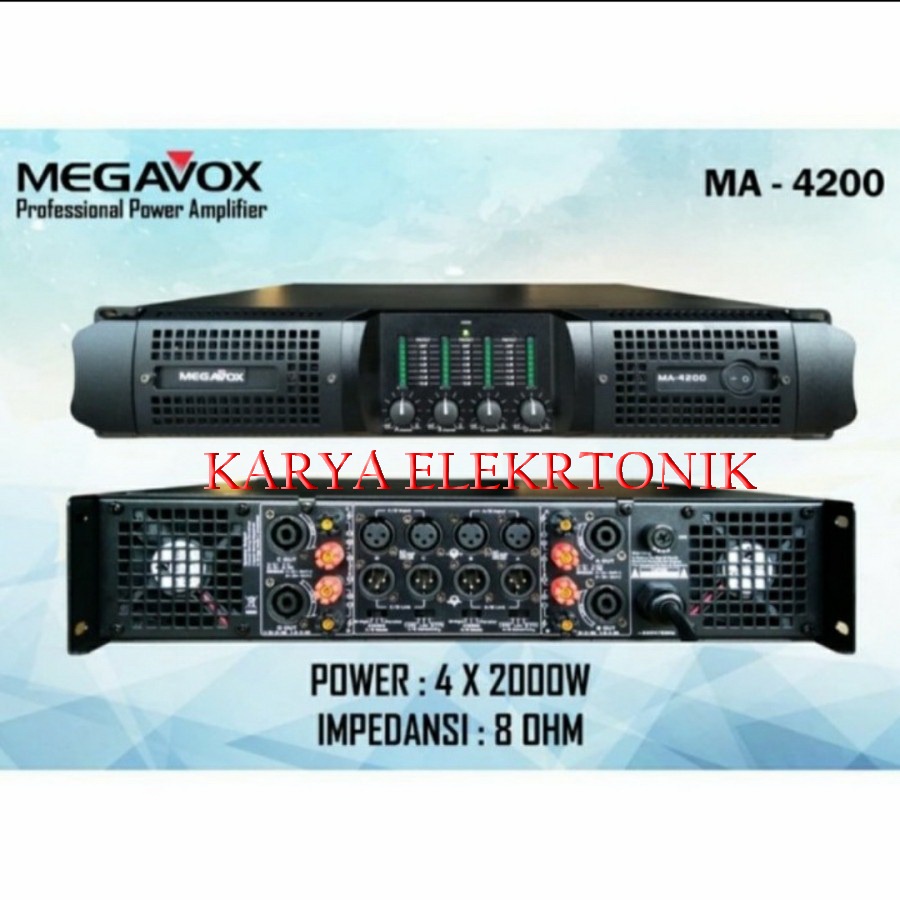 POWER 4 CHANNEL MEGAVOX MA-4200 / MEGAVOX MA4200 / MEGAVOX MA 4200 ORIGINAL