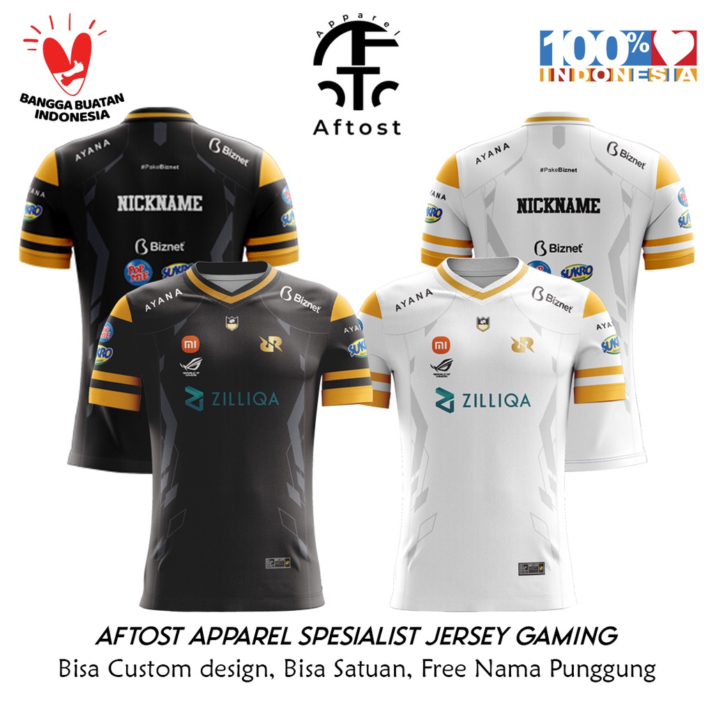 Jersey  RRQ Terbaru 2022/Jersey Baju TEAM RRQ Free Nick Name