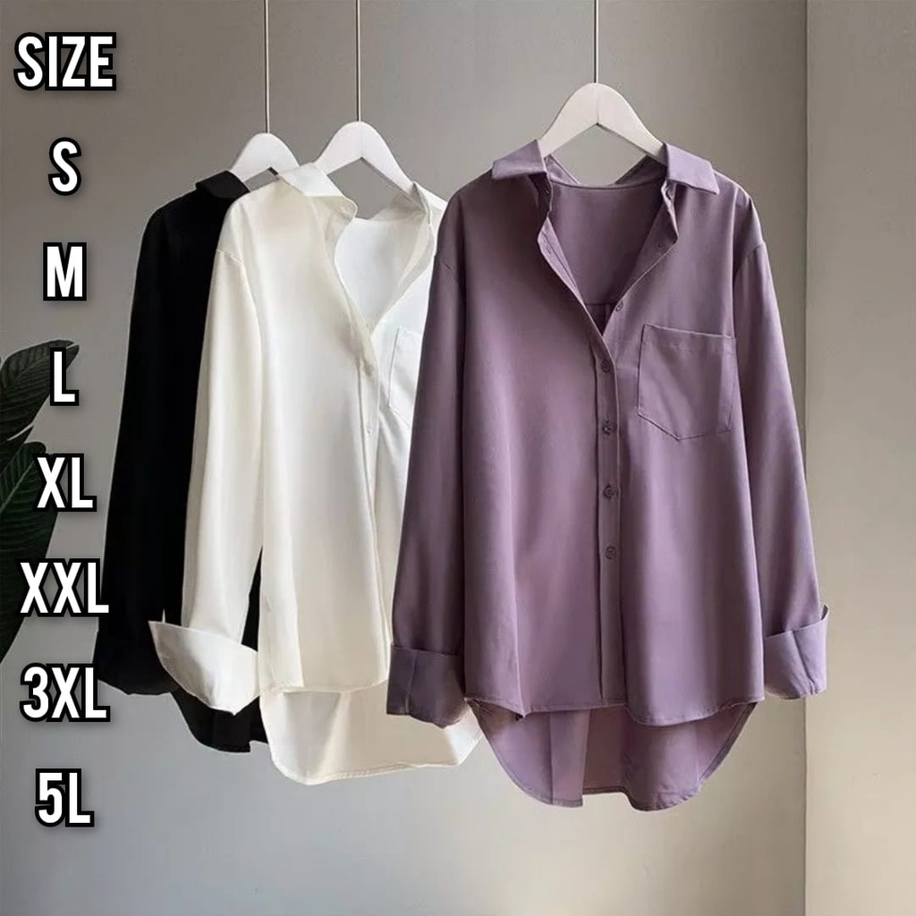 Sellari Kemeja - Size S M L XL XXL 3XL 4XL/5L - Kemeja Polos - Kemeja Korean Style Jumbo