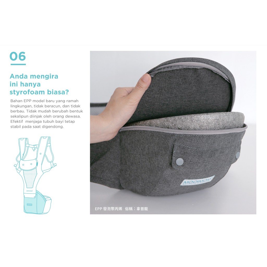 [PROMO] Mooimom Breathable Hipseat Carrier Gendongan Bayi