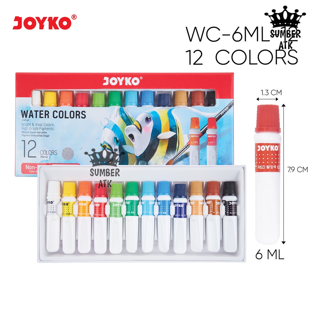 

Cat Air Water Color Joyko WAC-6ML 12 , 18 , 24 WARNA SF6