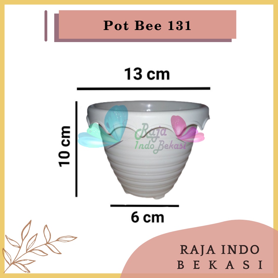 Pot Bunga Tanaman Taiwan Bee 131 Putih Mirip Tawon / Plastik / Pot Kaktus Mirip Mirip Pot Tawon 12