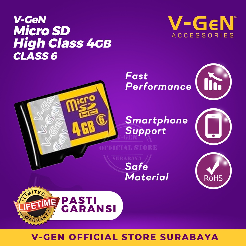 Micro SD VGEN 4GB Clas 6 Non Adaptor