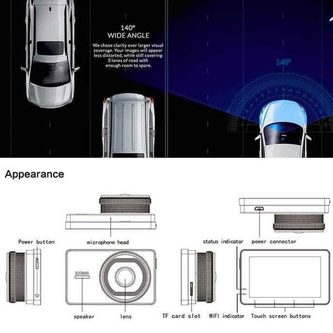 SJCAM SJ Dash Car Dashcam 1080P WiFi Dashboard Kamera 32GB