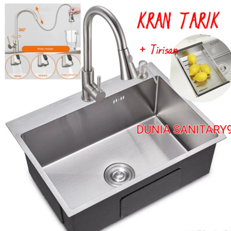 Paket Kitchen Sink INOBE 6045 Stainless Bak cuci piring Stainless SUS 304