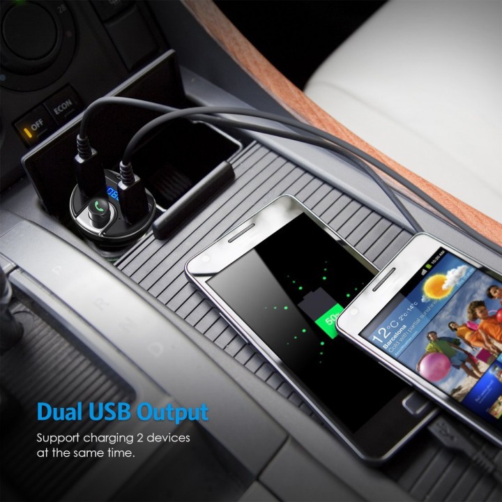 Car Charger T20 Bluetooth Handsfree 5V 3.1A FM Transmitter MP3 Player