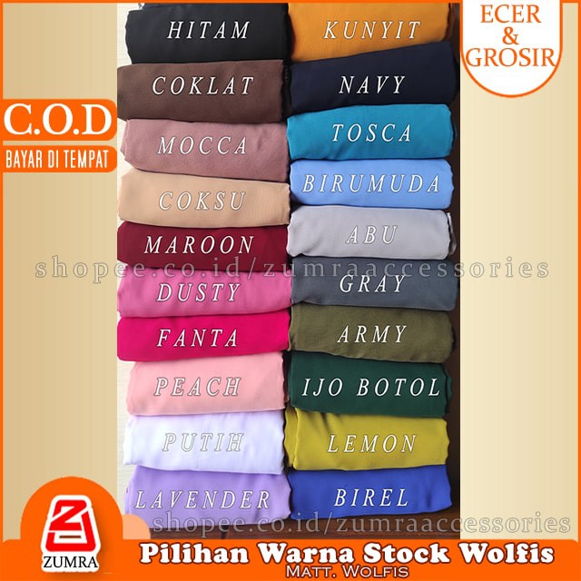 PROMO!!! Jilbab Syari Jumbo Segiempat Woolpeach Square Wolfis 150 x 150 cm by zumra