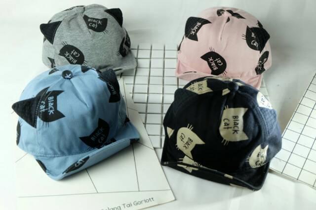 Topi bayi motif cat uk. 3bln-2tahun