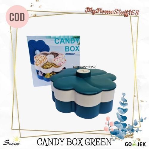 SHENAR TOPLES CANDY BOX BUNGA 2 SUSUN DOUBLE DECK/TOPLES KUE SUSUN MAKANAN LEBARAN