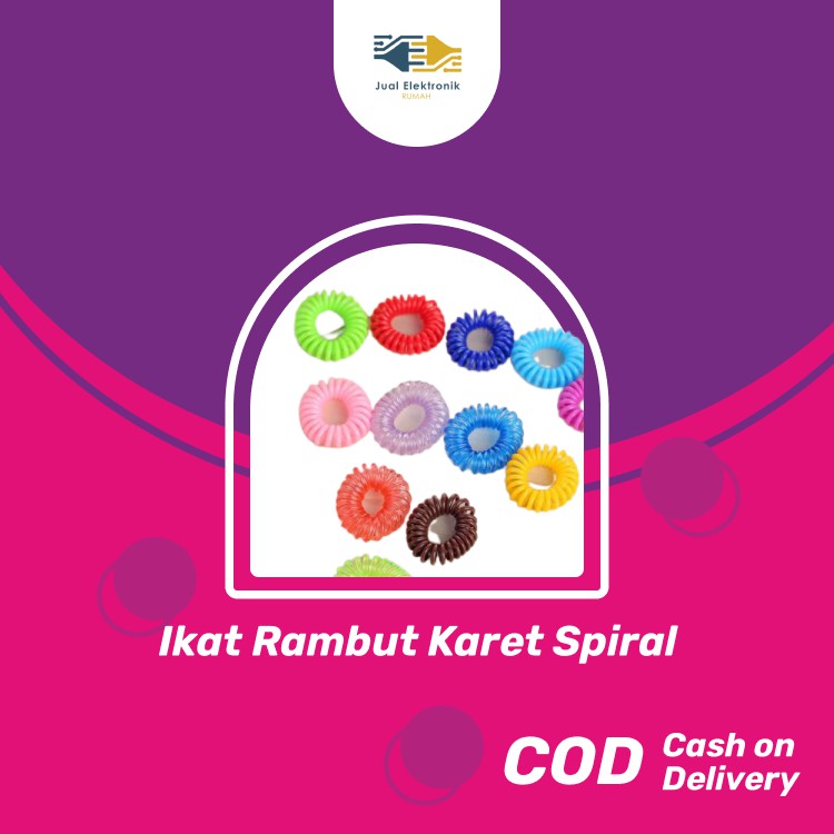 Ikat Rambut Karet Spiral Ikat Rambut Warna Warni Random