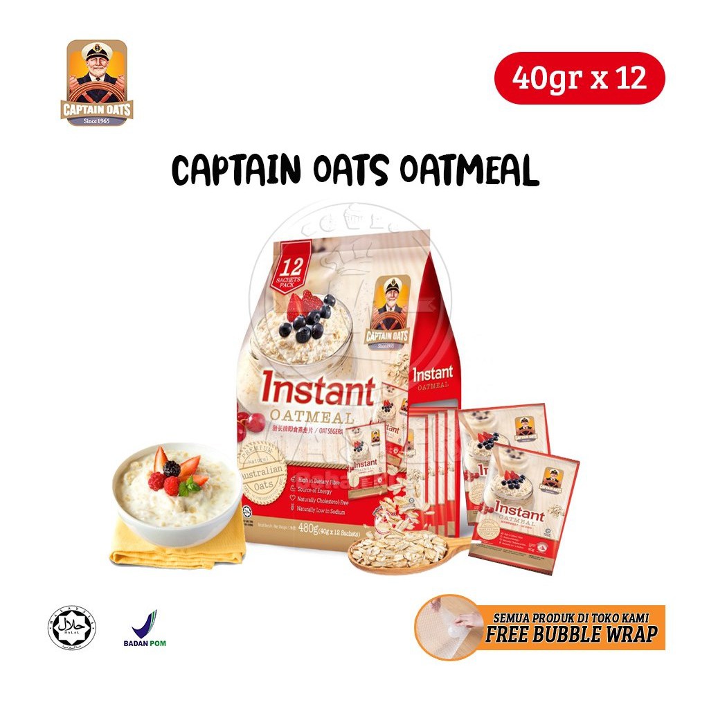 

Captain Oats Instant Oatmeal Diet Sachet [40gr x12pcs]