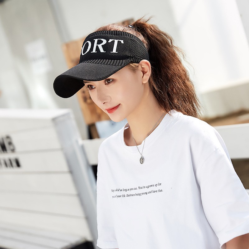 -050 Topi Golf Tennis Rajut Katun Elastis Import Letter STAR Sun Visor Hat