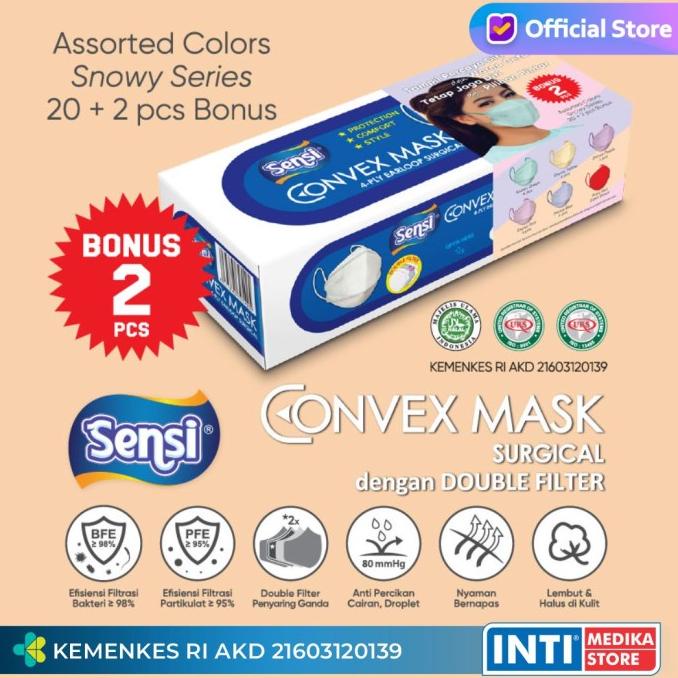 PROMO SENSI - Convex Mask 4 Ply SNOWY SERIES | Masker Sensi Earloop MIX