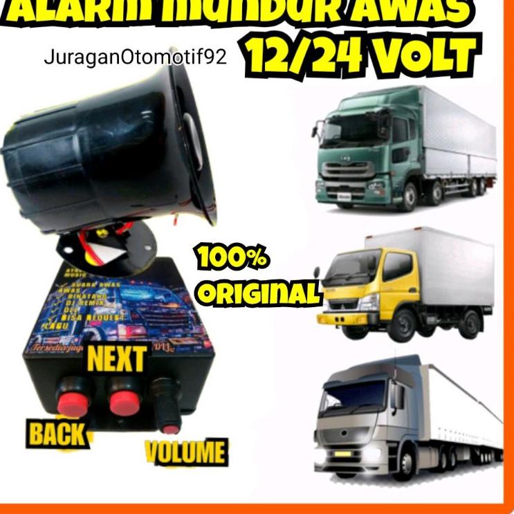 Terbaik.. atret mundur lagu alaram mundur awas truk alarm mundur truck canter 12v 24v