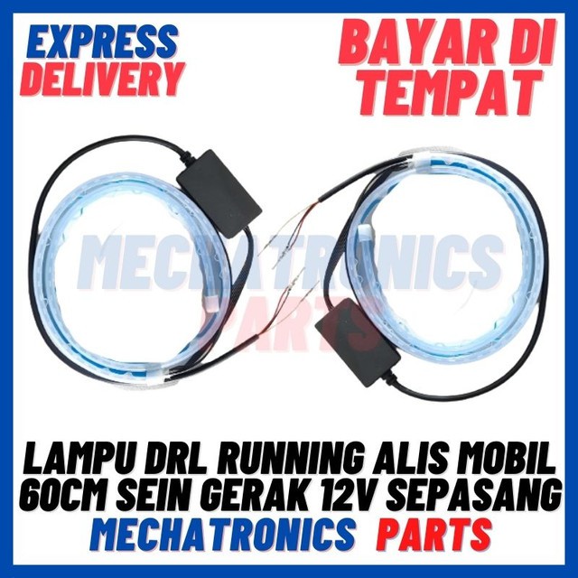 [DSP-9357] LAMPU DRL RUNNING LED ALIS MOBIL 60CM SEIN GERAK 12V SEPASANG