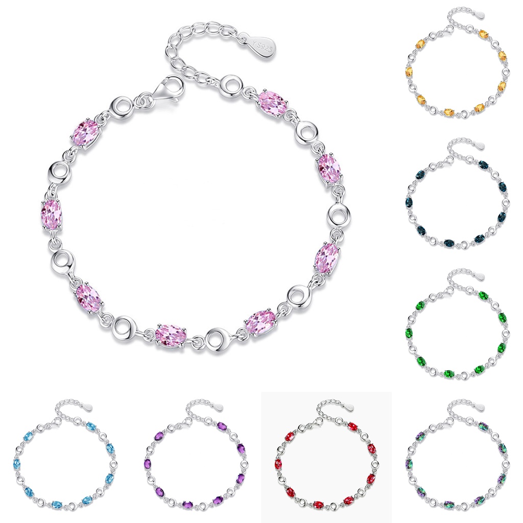 Gelang Tangan Sterling Silver 925 Dengan Kristal Topaz Natural Untuk Wanita