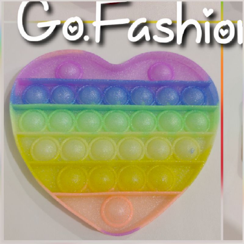 FREE GUNDU KELERENG!Mainan Pop It Penghilang Stress Viral Tiktok Jumbo 20cm Bahan Import Bagus Halus Model New Bts-Love Glitter