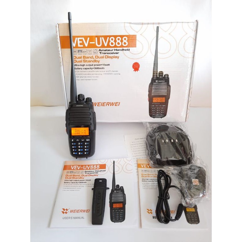 HT DUALBAND 10 WATT WEIRWEI VEV UV 888 / WEIRWEI VEV UV888 ORI GARANSI RESMI