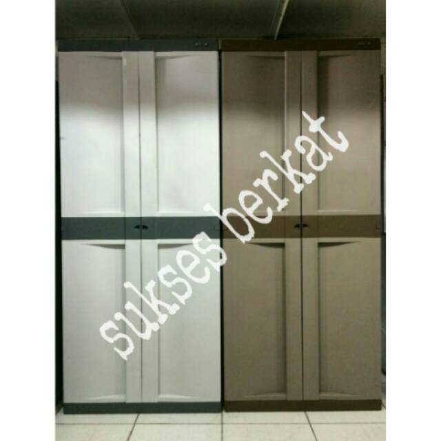 Lemari plastik, lemari pakaian Arisa gantung (warna coklat & abu abu)