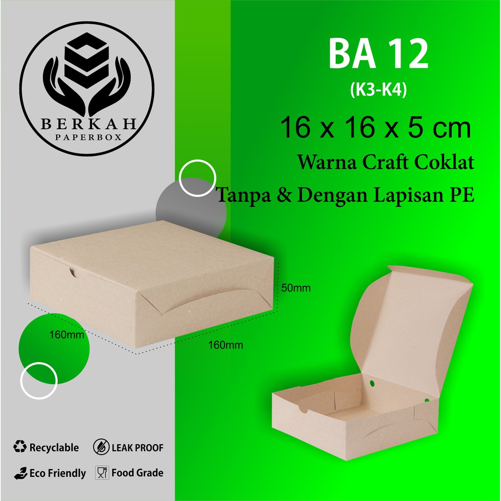 Dus Pizza Dus 16X16 Tebal 325 Gsm Laminasi (B12K4-16X16X5 Cm)