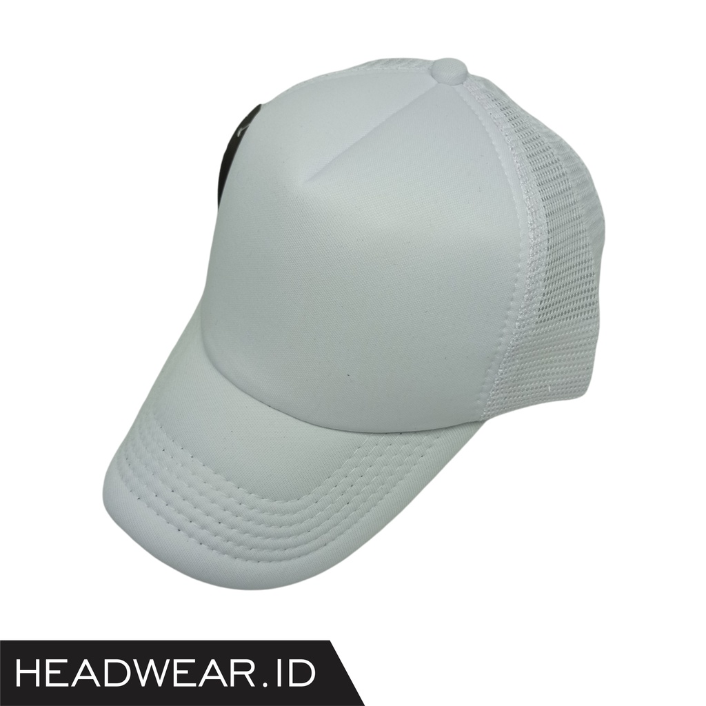Topi Jaring Trucker Putih Polos Dewasa Premium