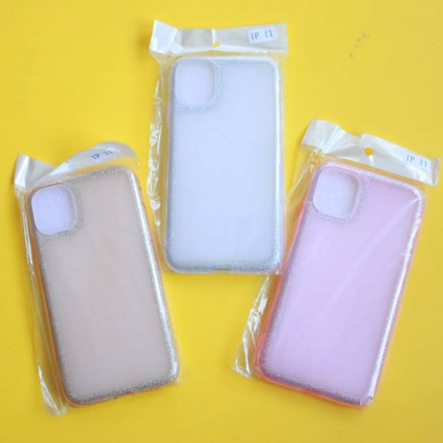 YKCS 0398 IPHONE 11 IPHONE11 TPU soft case back slim list glitter pink clear silicone casing hp mika