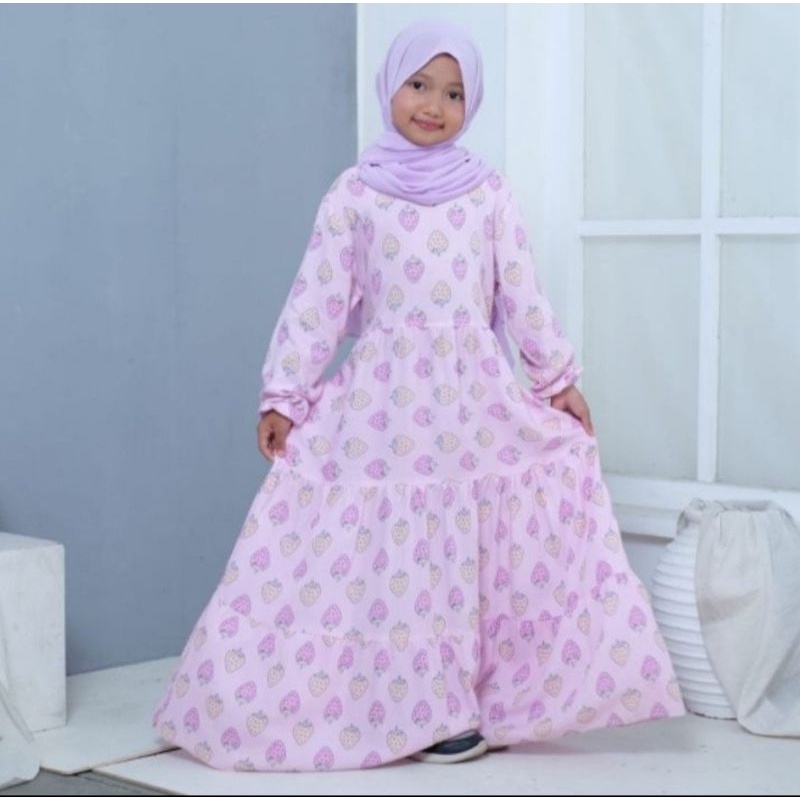 BAJU MUSLIM ANAK PEREMPUAN GAMIS ANAK TANGGUNG RAYON PREMIUM lll