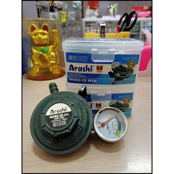 Regulator Kepala Gas Kompor Masak Arashi Hugo 02 SNI Reg Meteran MTR