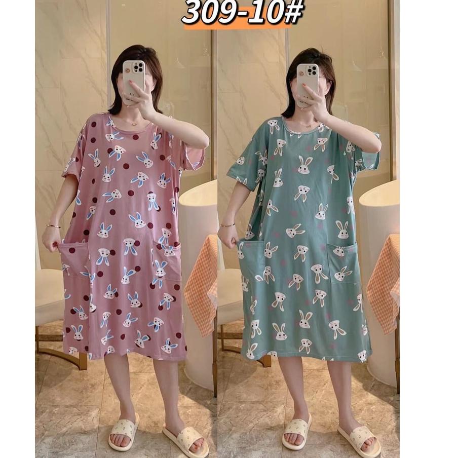 Daster Jumbo Wanita Dress Korea Baby Doll & Dress Kantong LD 120 Piyama Import Korean Style {AOA.19A