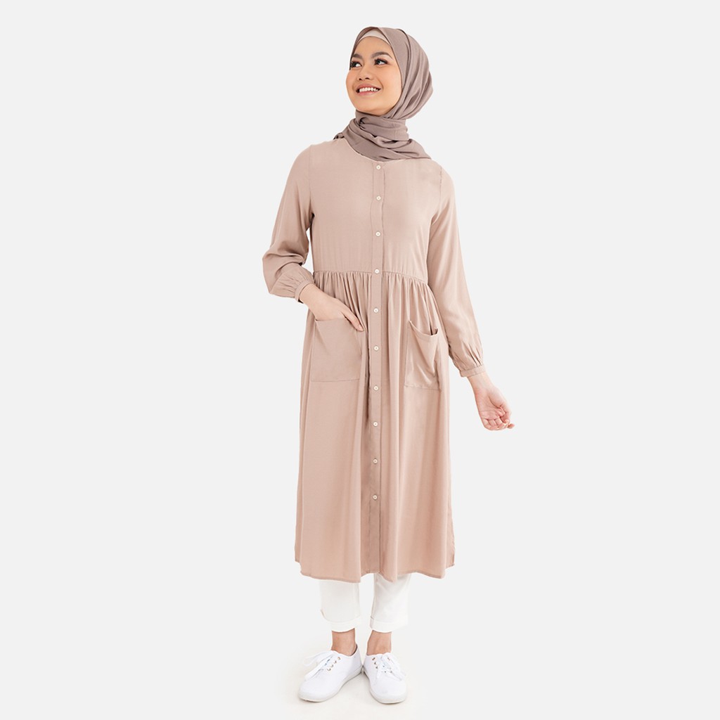 Aeesha Tunik Wanita Lengan Panjang A05932A Mocca