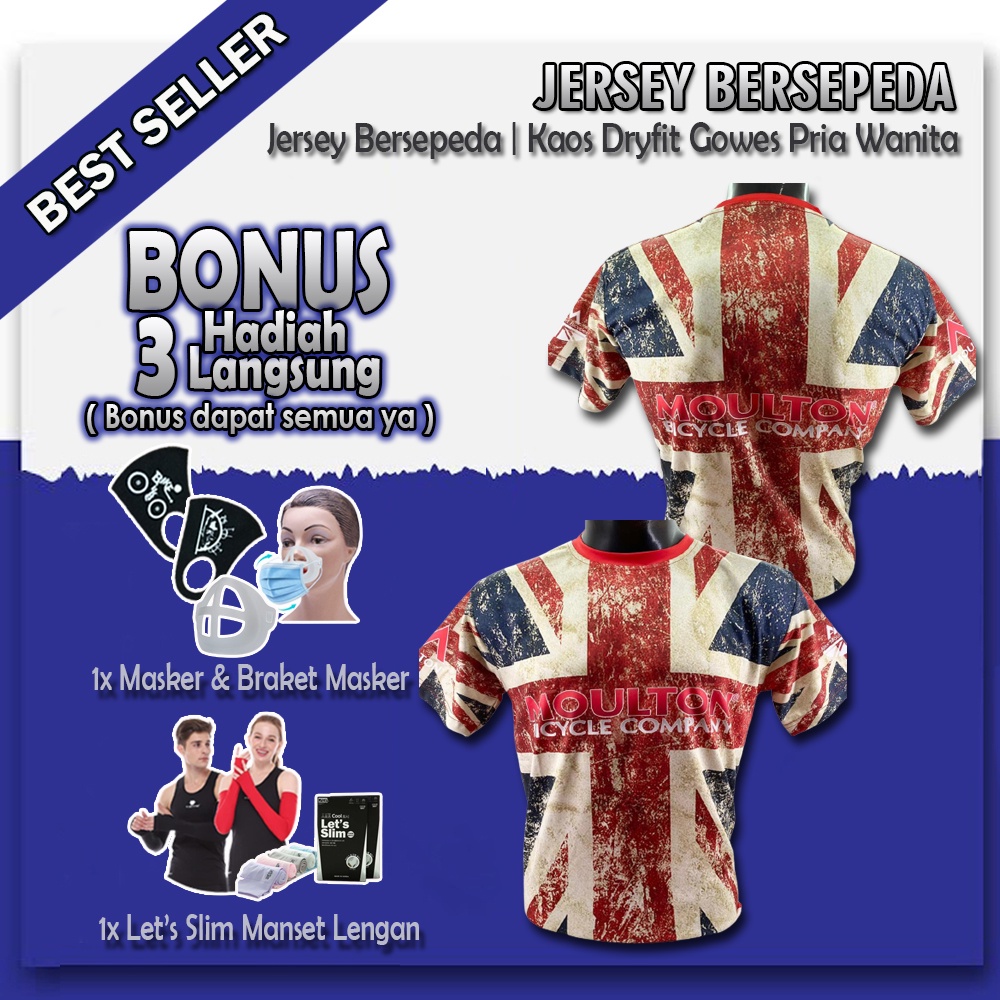 Kaos Jersey Sepeda Lipat Alex Moulton Baju Dry Fit Moulton Bike Unisex