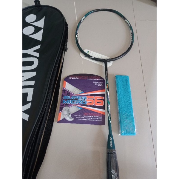 RAKET BADMINTON MURAH CARBON SENAR GRIP TAS  PAKET KOMPLIT BONUS PASANG SENAR