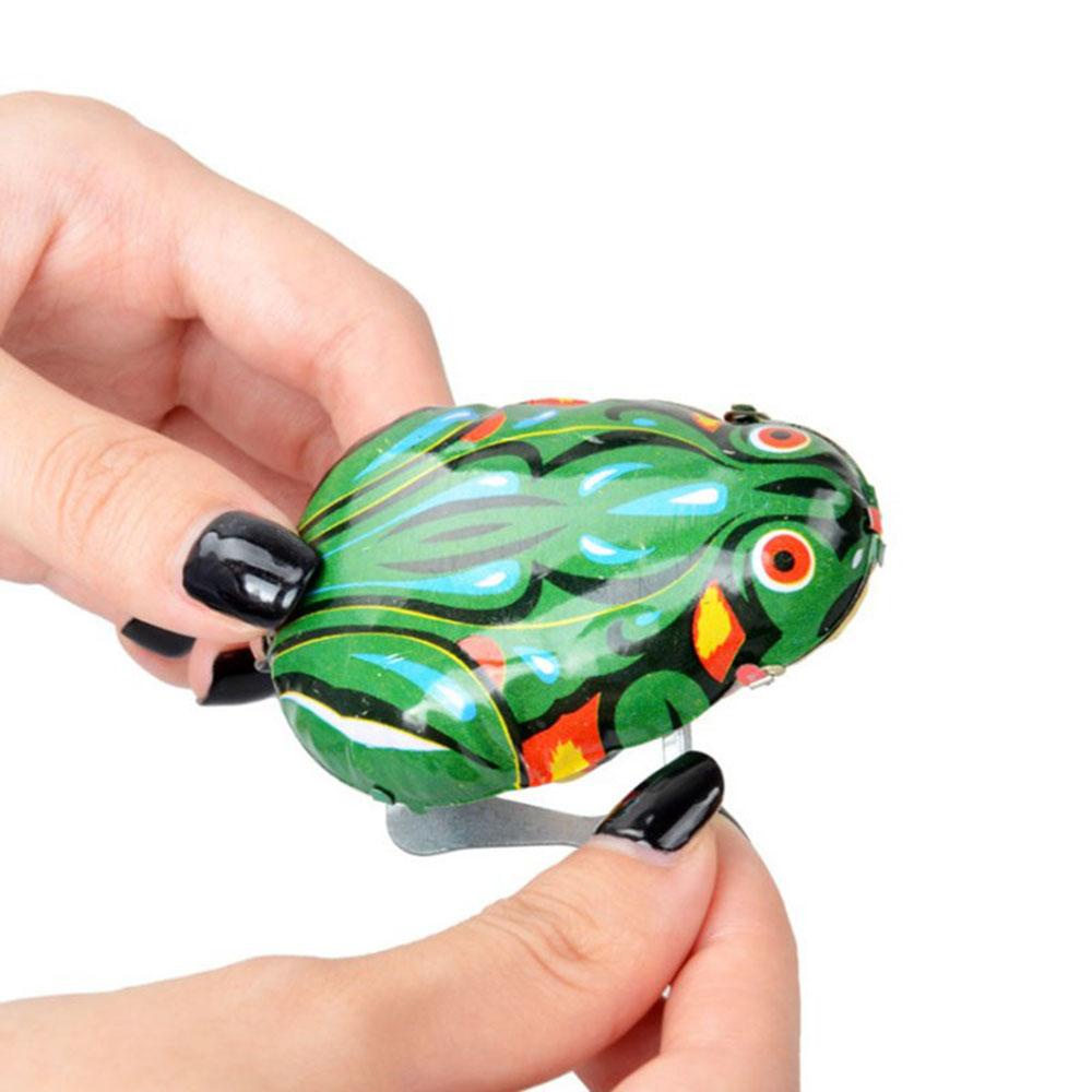 REBUY Rebuy Jumping Iron Frog Toy Mainan Edukasi Hadiah Klasik Mainan Anak Katak Wind Up Toy