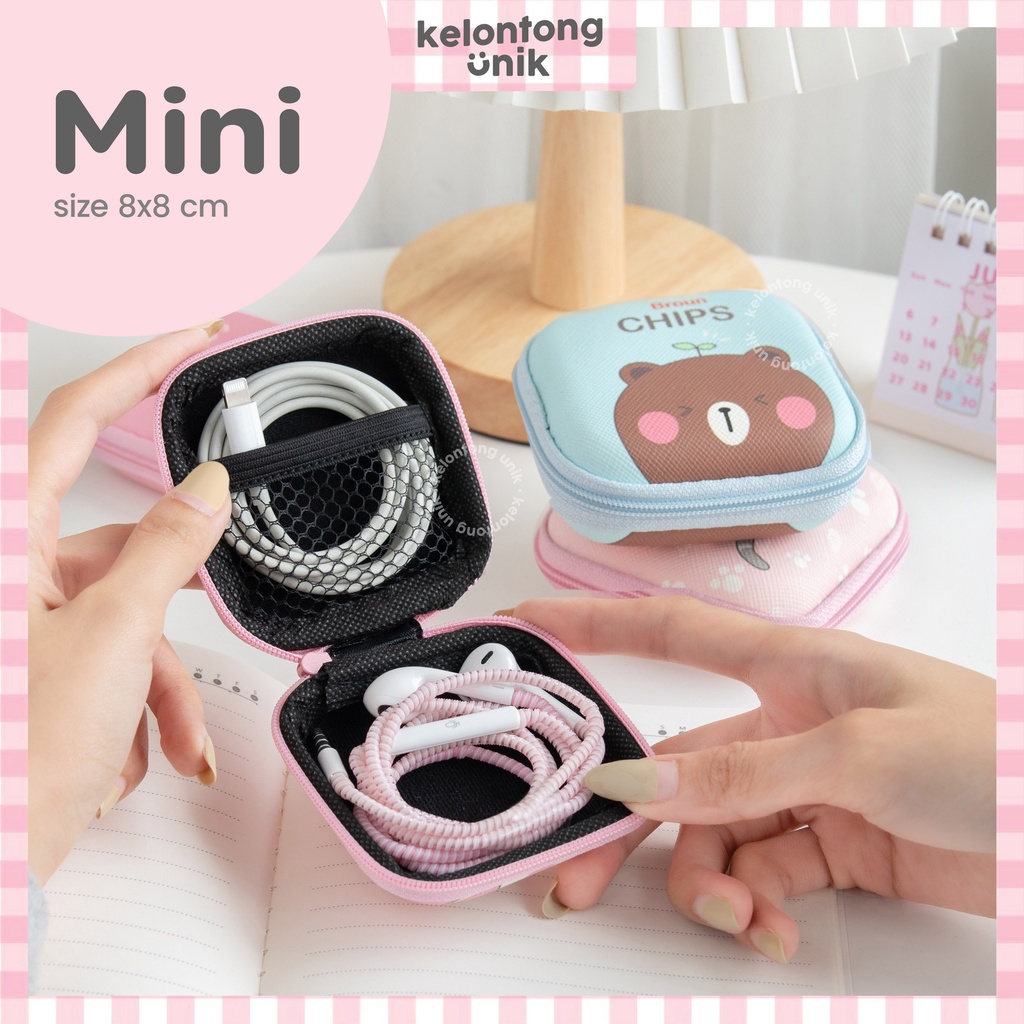 PRINTING MINI - Dompet Headset Kartun/ Dompet Koin Karakter/ Dompet Kabel Charger