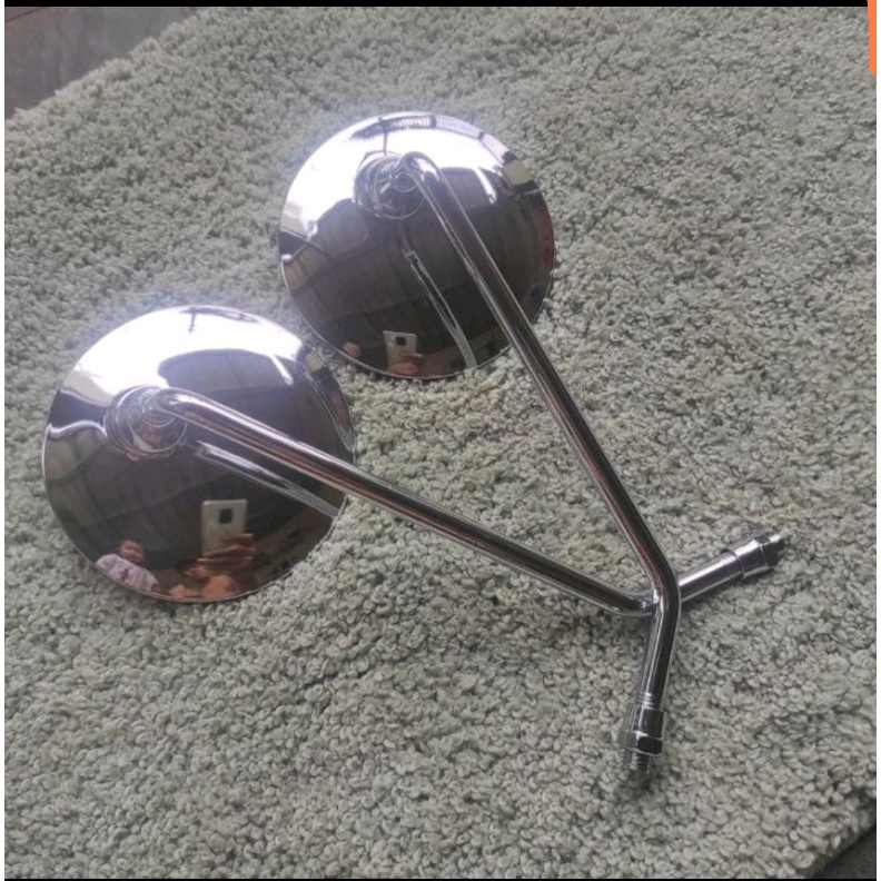 Spion Honda Scoopy Dan Genio Tangkai panjang full besi Full chrome