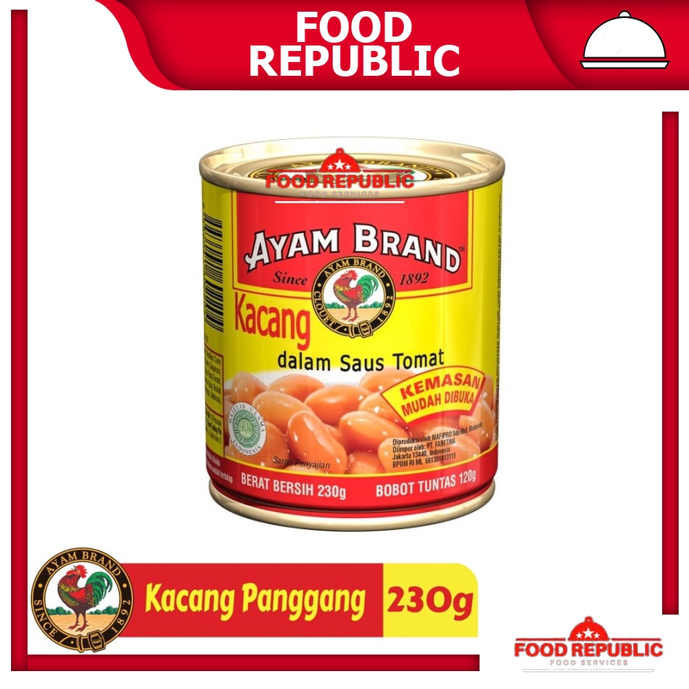 AYAM BRAND BAKED BEANS 230 GR KACANG SAOS TOMAT HALAL TOMATO PASTE