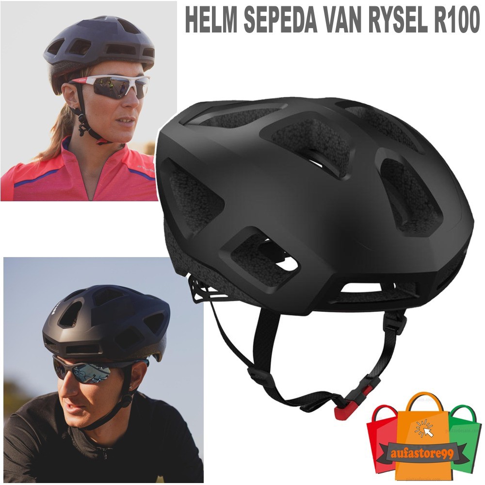HELM SEPEDA BALAP VAN RYSEL ROAD R100 CYCLING HELMET PRODUK IMPORT HELM SEPEDA ORIGINAL VAN RYSEL