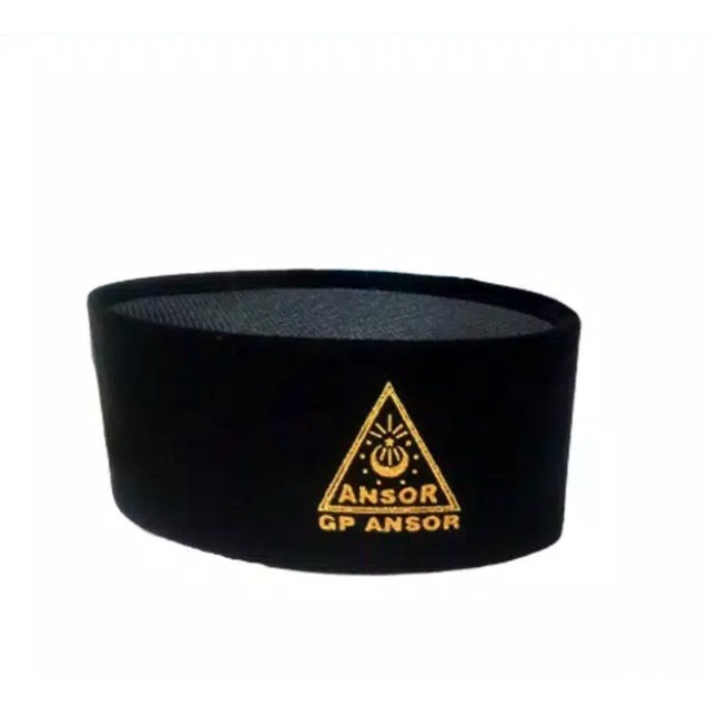 SONGKOK KOPYAH PECI HITAM FULL AC LOGO GP ANSOR