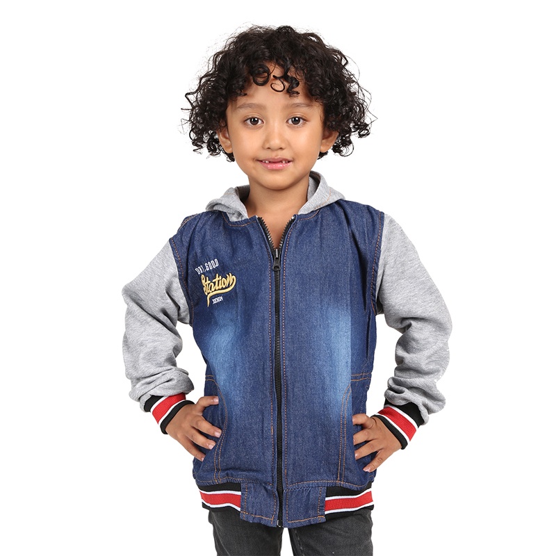 jaket levis sweater hoodie anak laki-laki denim jaket anak distro seri terbaru 8-12 CRCXXD