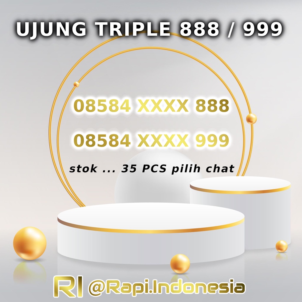 Kartu Perdana Nomor Cantik IM3 Triple 888 999 Ujung Ekor Akhir Tahun 1999 ABAB Indosat Ooredoo Tri H