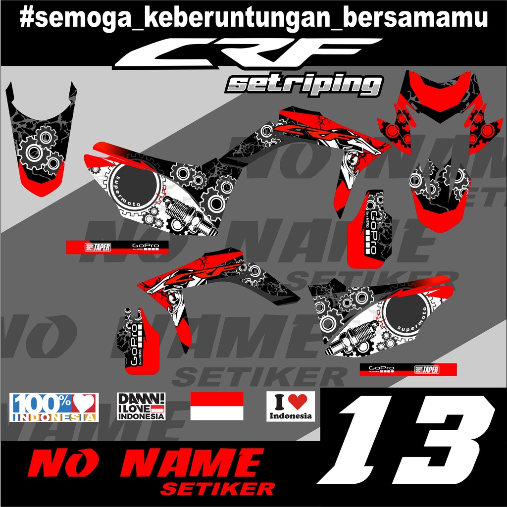 Sticker Striping Stiker Lis (13) Variasi Semifull CRF 150L crf minimalis