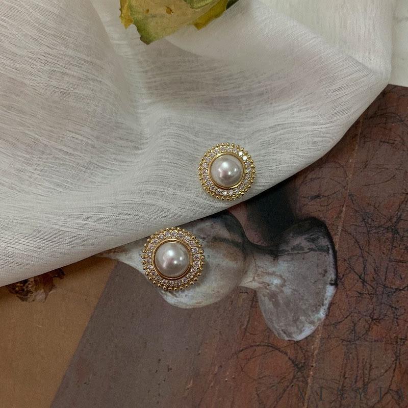 Anting Tusuk Anting Mutiara Gantung Desain Bunga Gaya Korea Untuk Wanita Aksesoris Perhiasan