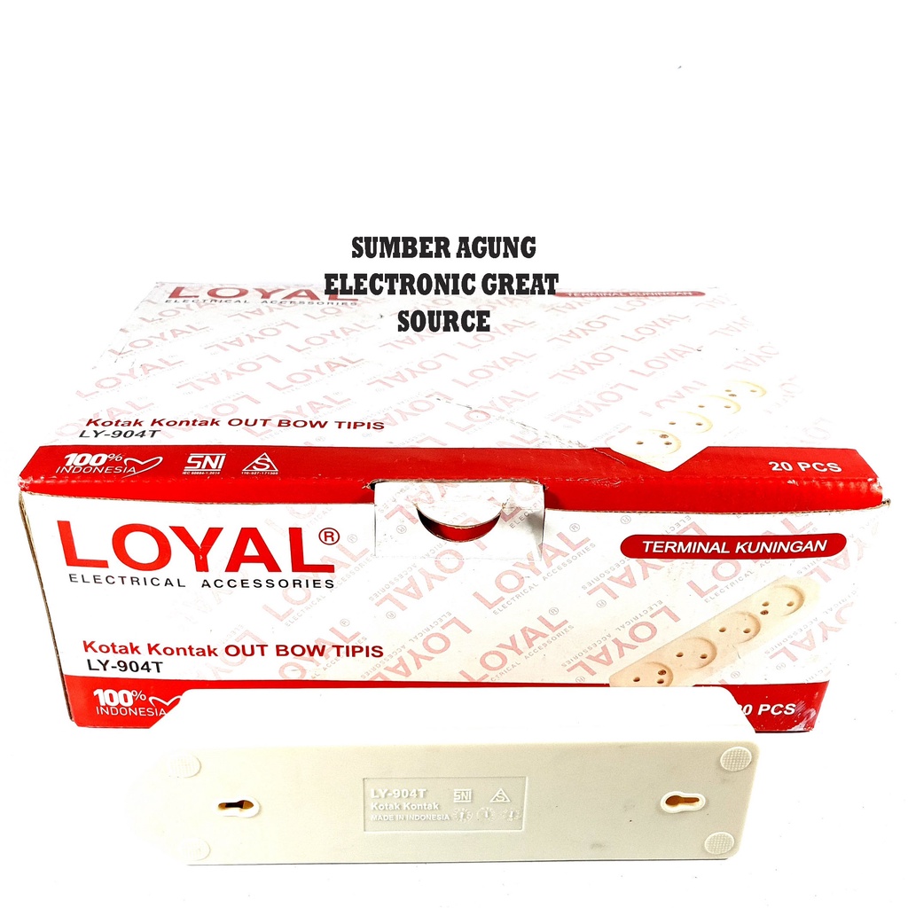 Loyal LY904T Kotak Kontak Out Bow Tipis Stop Kontak Gepeng Lubang 4 Empat