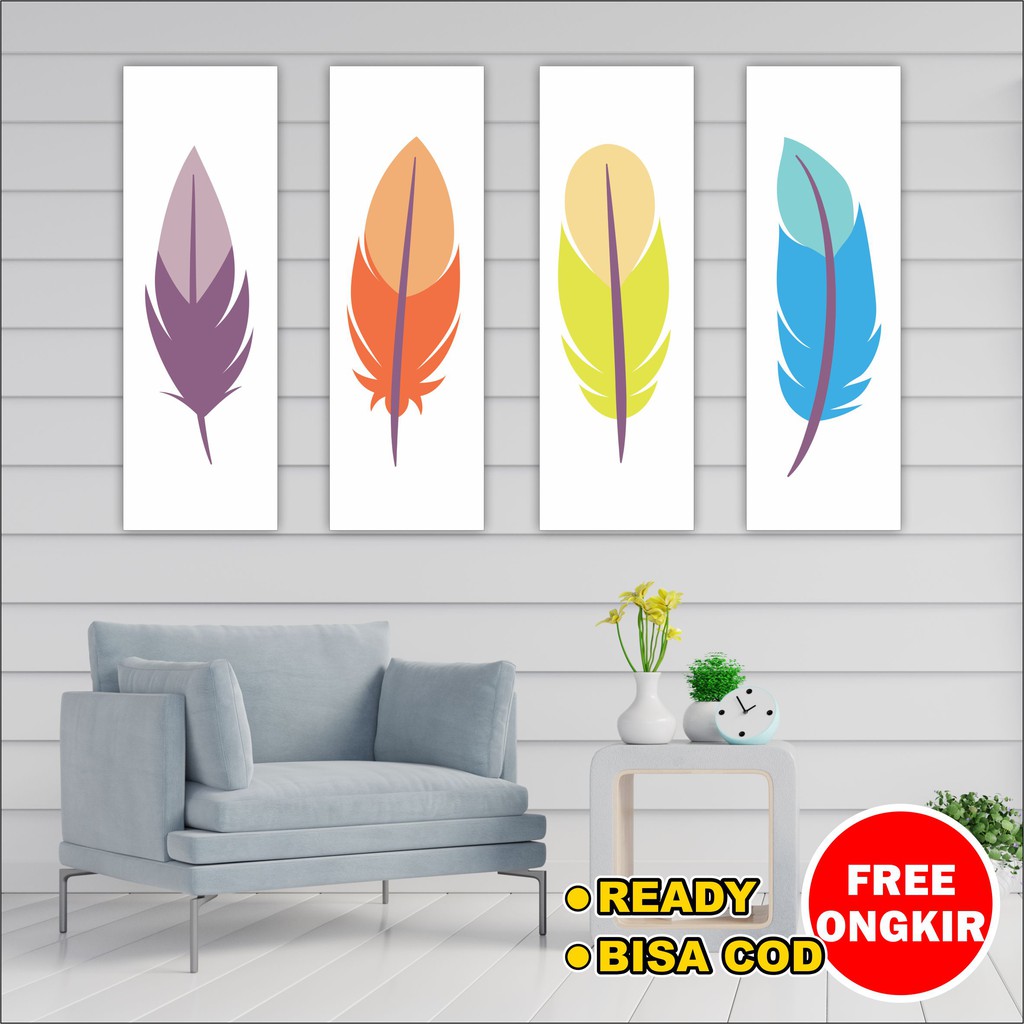 Hiasan pajangan dinding kamar tidur ruang tamu dekorasi rumah Wall Decor feather kartun shabby chic