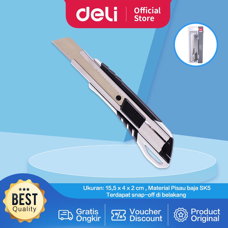 Jual Deli Cutter Besar Bahan Halus Dengan Pisau Baja Sk Sistem Kunci