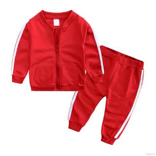 babyme  2Pcs Set Jaket Resleting  Celana  Panjang Training  