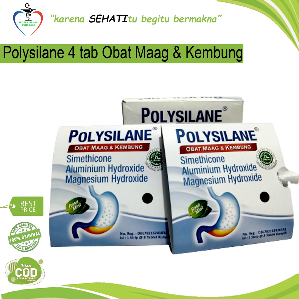 Polysilane tab obat lambung strip